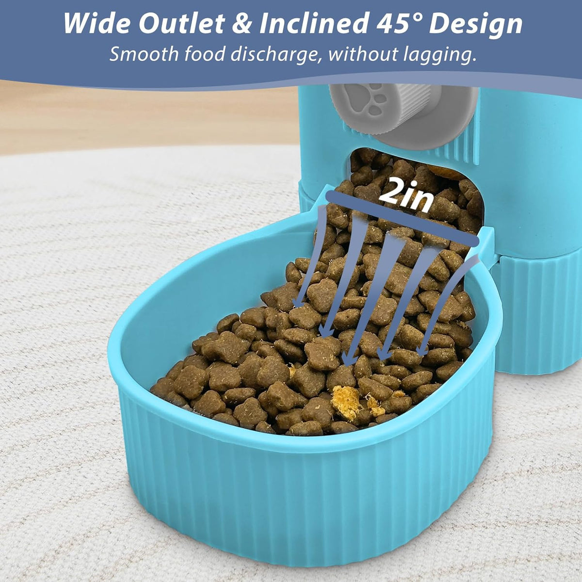 Fhiny Rabbit Food Dispenser, 40oz Large Capacity Hanging Gravity Bunny Feeder for Cage Automatic