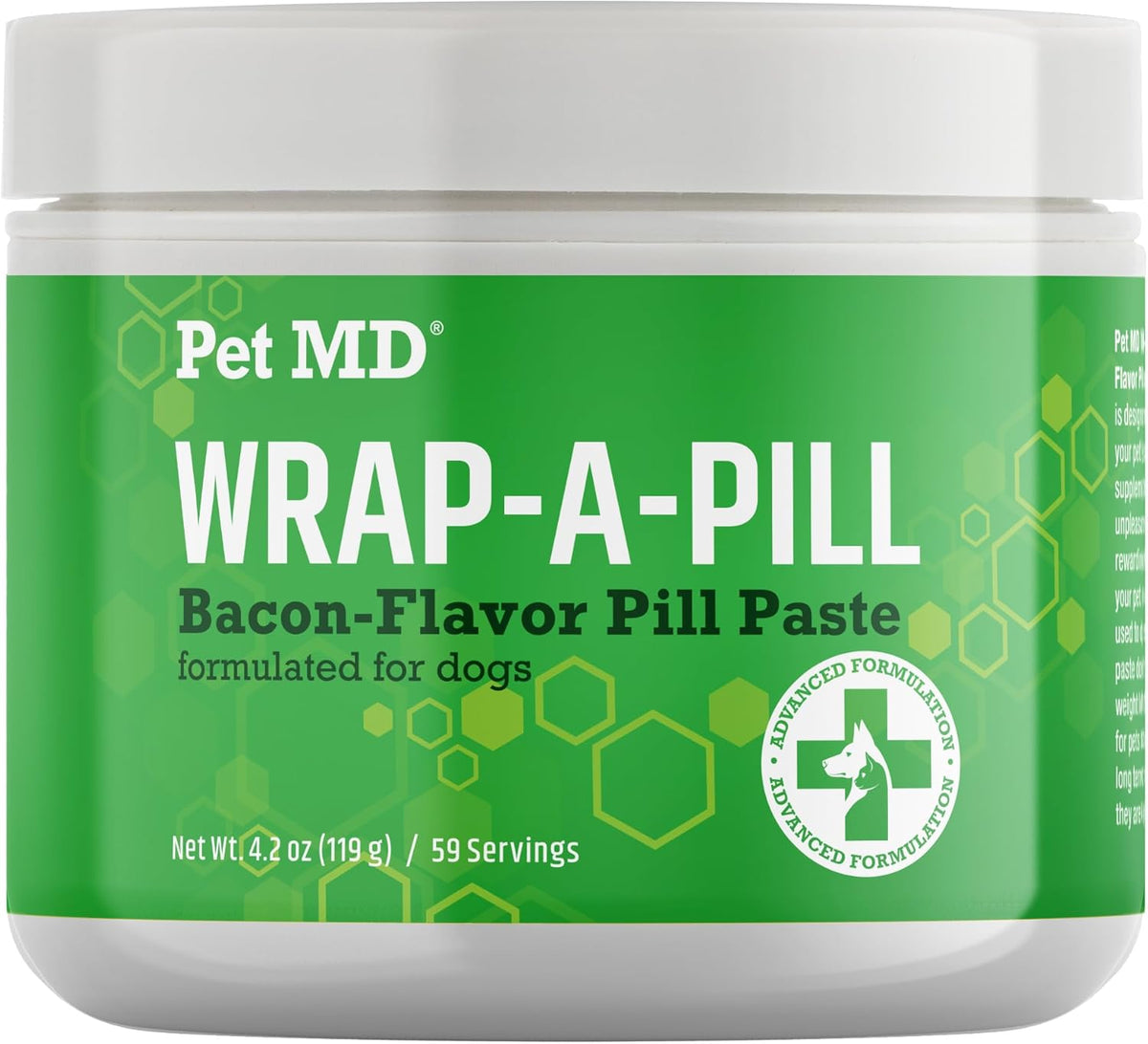 Pet MD Wrap A Pill Bacon Flavor Pill Paste for Dogs - Create a Pocket to Hide Pills and Medication