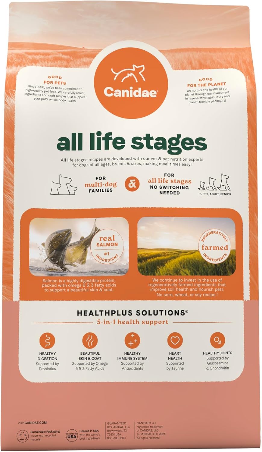 Canidae All Life Stages Real Salmon & Ancient Grains Recipe – High Protein Premium Dry Dog Food for
