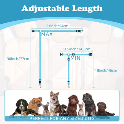 BWOGUE Pet Dog Cat Seat Belts, Car Headrest Restraint Adjustable Safety Leads Vehicle Seatbelt
