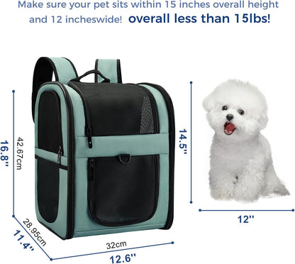 Apollo Walker Dog & Cat Carrier Backpack for 4-15lb Pets - Ventilated Safe Design with Padded Back