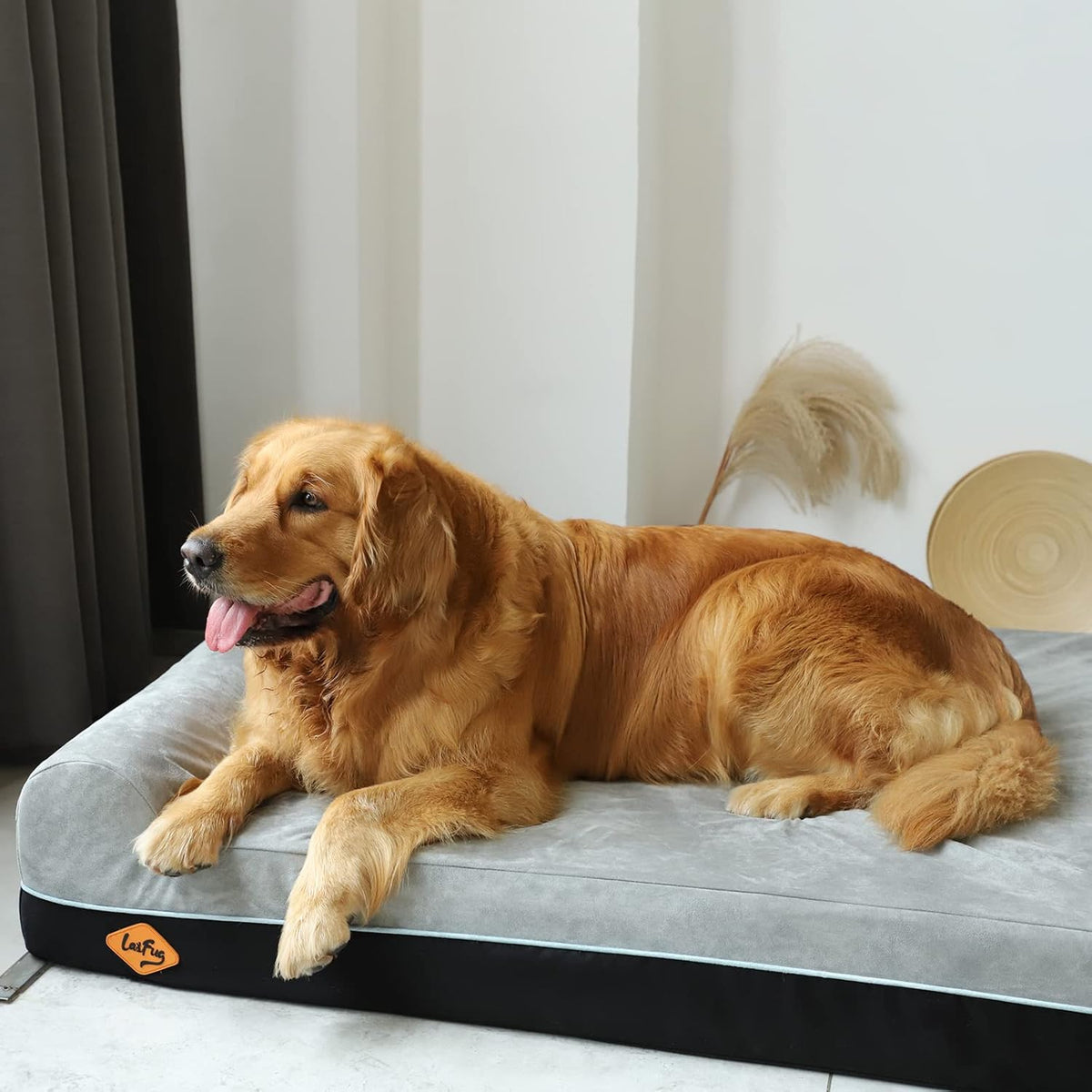 Laifug Orthopedic Memory Foam Extra Large Dog Bed Pillow(50"x36"x10", Slate Grey) Durable Water