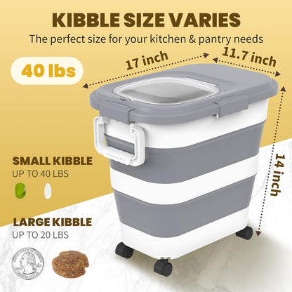 HOYTAMDA 30-40Lbs Rice Container,Collapsible Airtight Food Storage Containers with