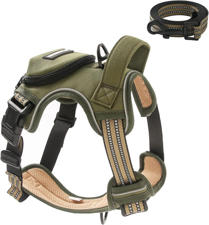 No Pull Dog Harness for Medium Dogs, Adjustable No Choke Pet Vest with Dog Leash Fit Smart