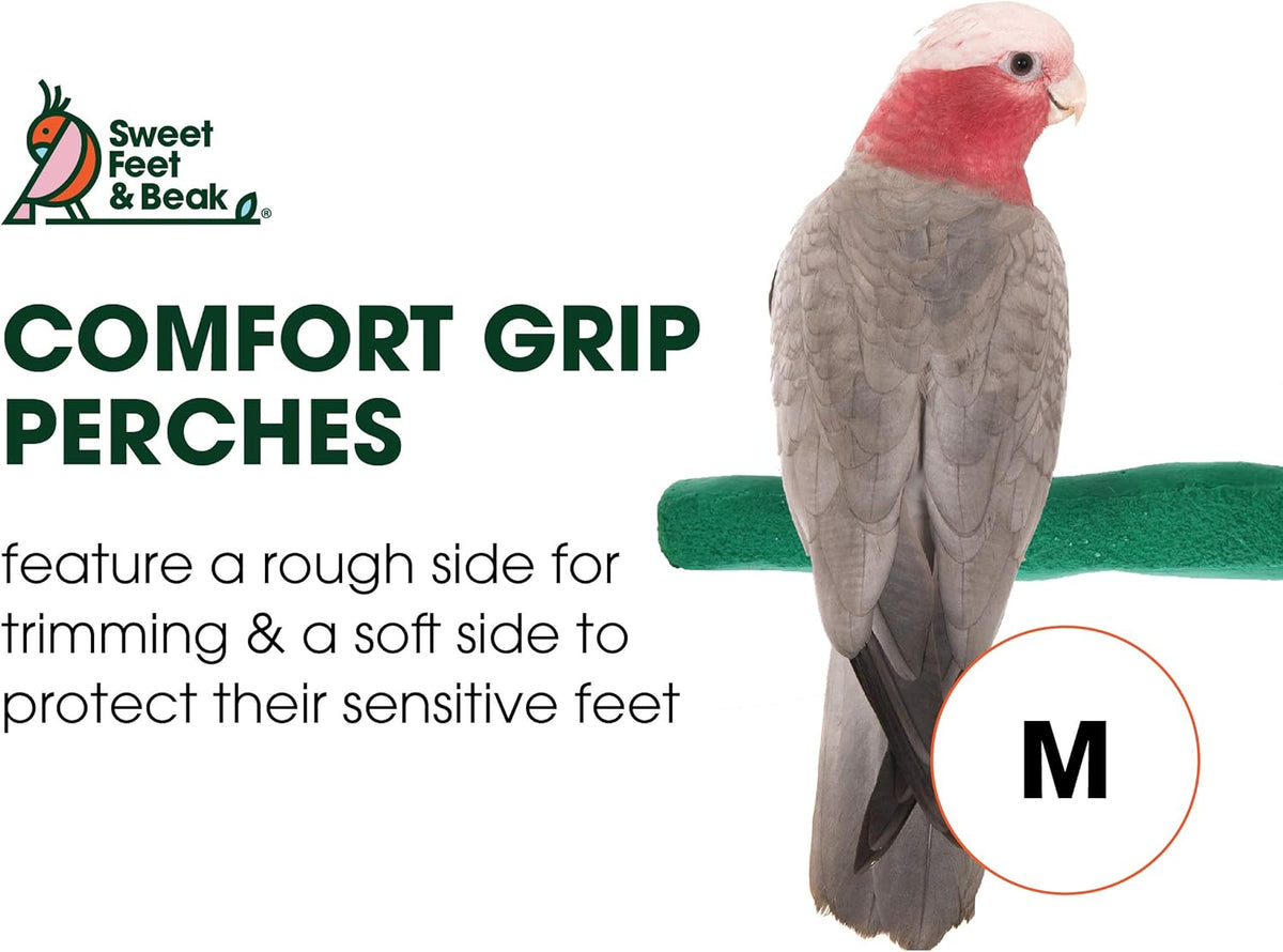 Comfort Grip Safety Perch for Bird Cages - Pedicure Perch for Birds to Keep Nails and Beaks in Top