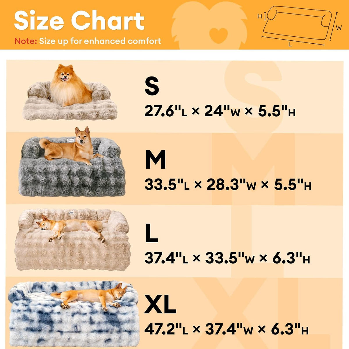 FUNNY FUZZY Pet Fluffy Fuzzy Couch Cover, Calming Washable Dog Bed Sofa Protector Pets Mat for