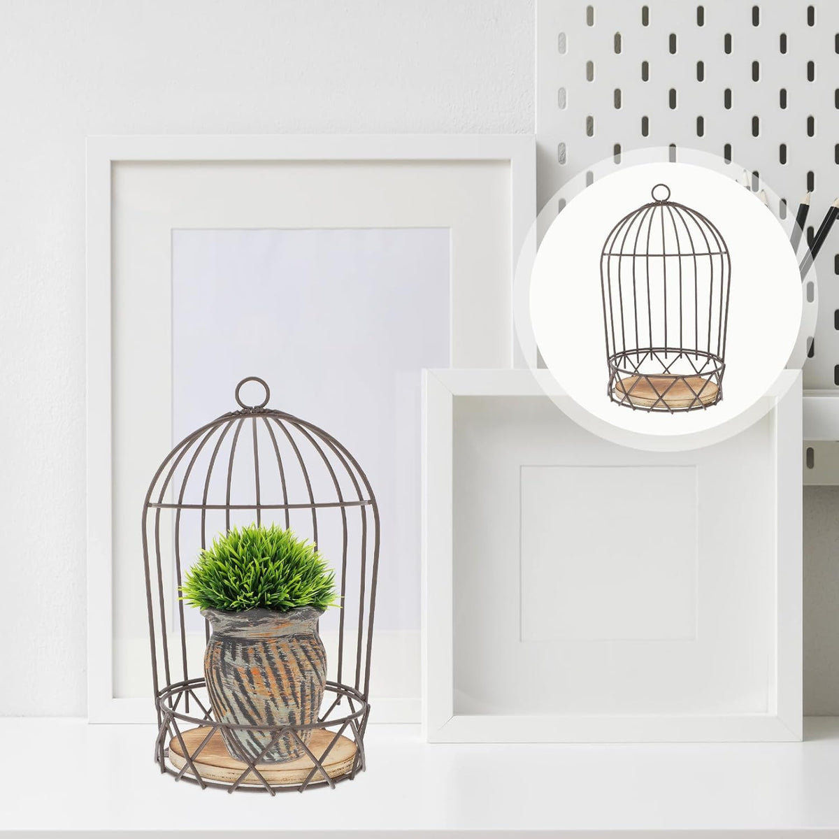 Farmhouse Birdcage Candle Holder Bird Cage Decor Lanterns Decorative Metal Candlestick Vintage Bird