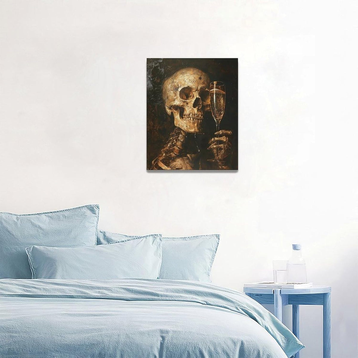 Quorin Gothic Skeleton Wall Art Goth Skull Champagne Wall Decor Dark Academia Pictures Horror