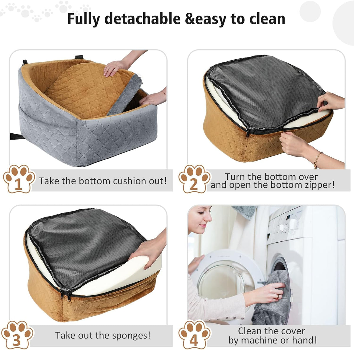 Dog Car Seat for Small Medium Dogs,Detachable Washable Dog Booster Seat Under 30lbs, Pet Car Seat