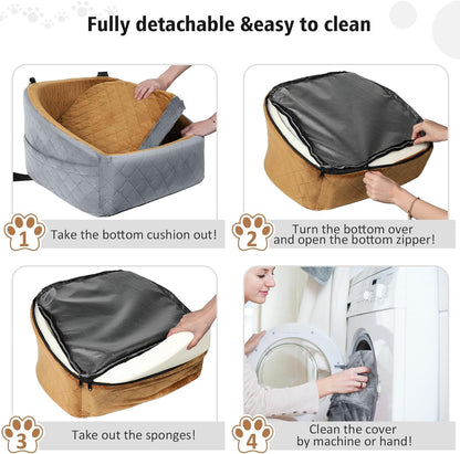 Dog Car Seat for Small Medium Dogs,Detachable Washable Dog Booster Seat Under 30lbs, Pet Car Seat