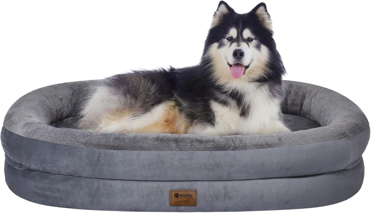 Orthopedic Waterproof Large Dog Bed: Washable Dog Bed with Bolsters - XXL Orthopedic Removable