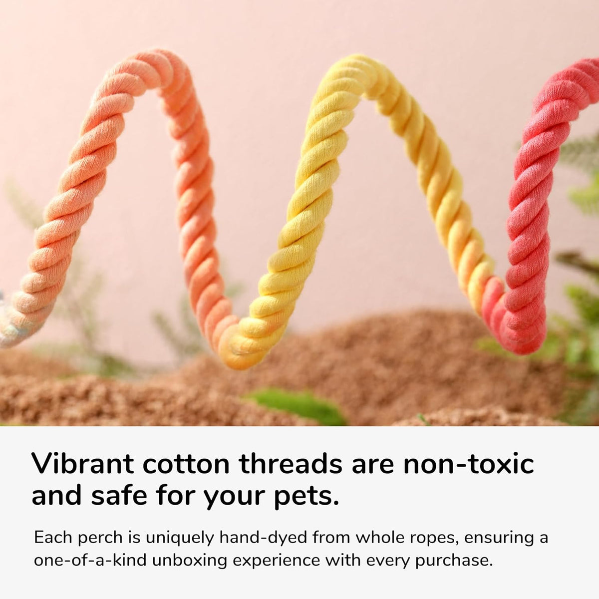 Multi-Color Rope Bird Perch Toys for Parrot Cage Stand, Climbing Swing Accessories for Cockatiel