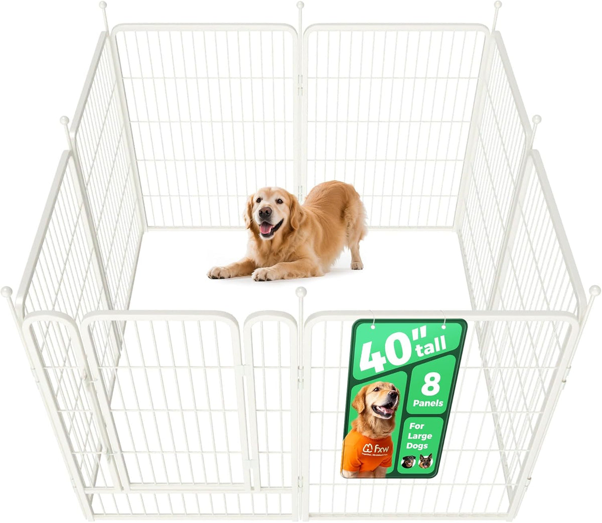FXW Rollick Unleashed Dog Playpen for Indoor, Yard, RV Camping, 40 inch 8 Panels for Medium and