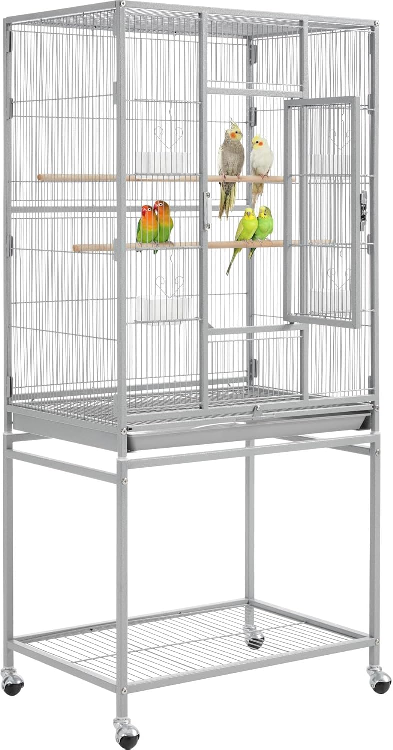 Yaheetech Metal Large Bird Cage Parrot Parakeet Cage w/Stand for Small Parrot Cockatiel Sun