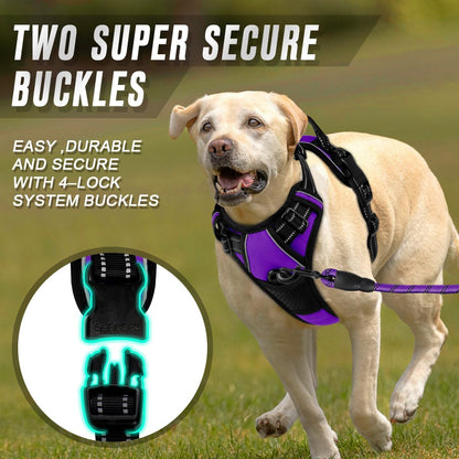 BARKBAY No Pull Dog Harness Front Clip Heavy Duty Reflective Easy Control Handle for Large Dog