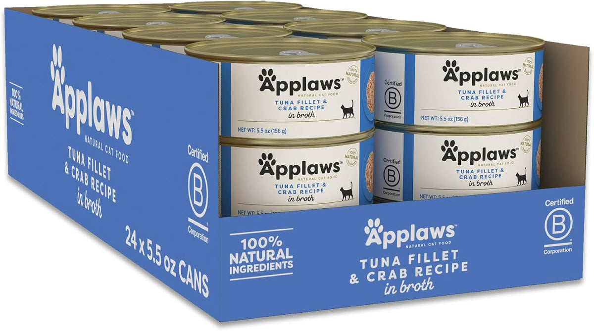 Applaws Natural Wet Cat Food in Broth, Limited Ingredient Canned Wet Cat Food, No Additives, Made