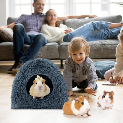 YUEPET Guinea Pig Bed Plush Calming Hideout, Warm Rabbit Hide for Hamsters Hedgehogs Ferrets Dwarf