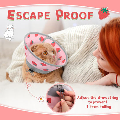 Cat Cone Collar Soft to Stop Licking, Adjustable, Foldable Lightweight Kitten Cones After Surgery