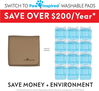 Paw Inspired Washable Pee Pad for Dogs | Leakproof, Non-Slip Reusable Puppy Pad for Potty Training