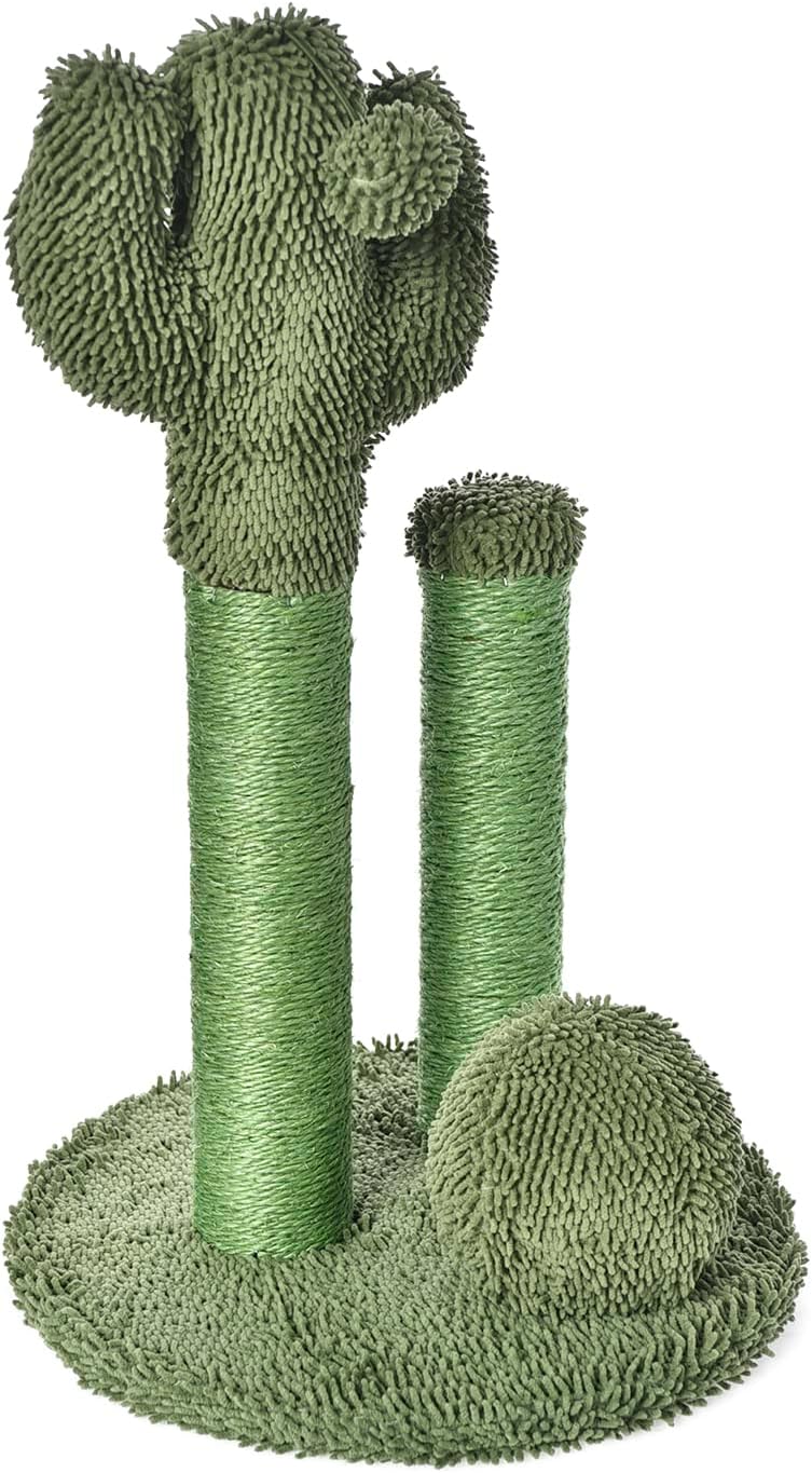Amazon Basics Cat Scratcher - Indoor Cactus Triple Posts Cat & Kittens Scratching Post with