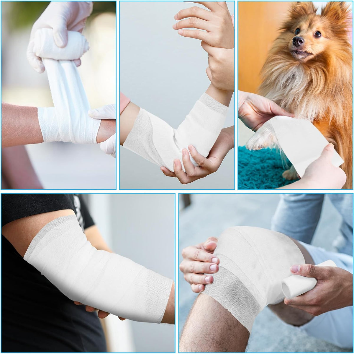 Treela 36 Pcs Self Adherent Bandage 4" X 5 Yard Wrap Breathable Cohesive Bandage Elastic Adhesive