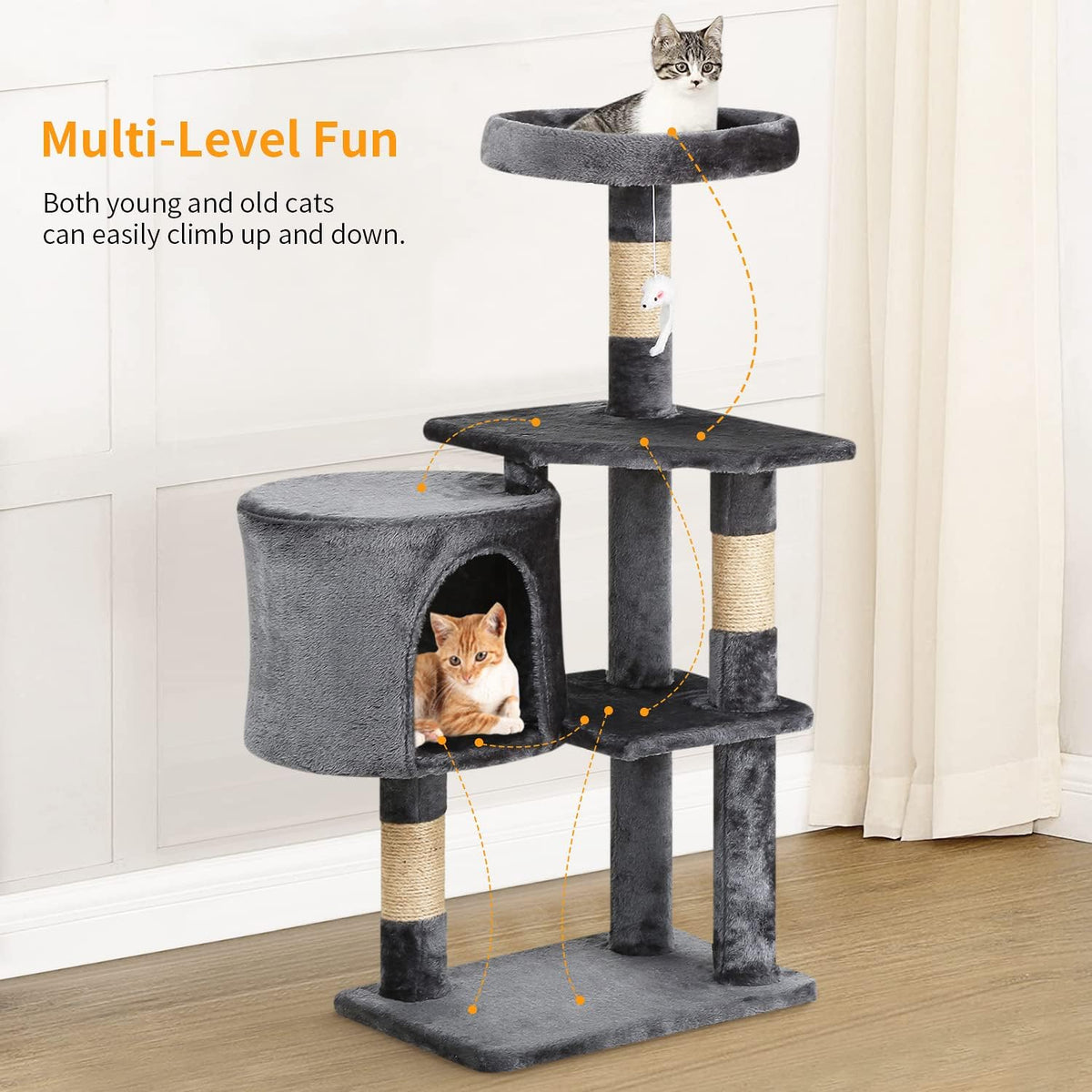 BestPet Cat Tree 36 inch Tall Scratching Toy Activity Centre Cat Tower Cat Condo Multi-Level