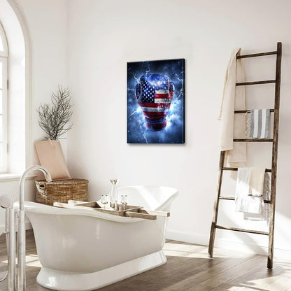 Sports Boxing Wall Art Canvas American Flag Wall Decor Prints Framed Painting Pictures Gifts