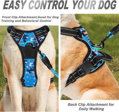 BARKBAY No Pull Dog Harness Front Clip Heavy Duty Reflective Easy Control Handle for Large Dog