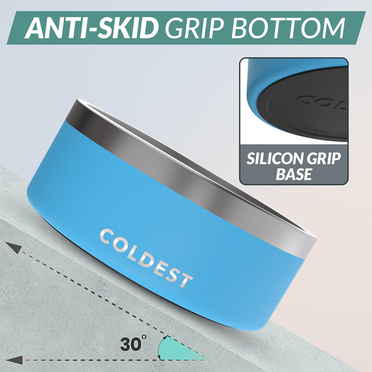 Coldest Dog Bowl - Anti Rust Metal, Non Slip, 3 Layers Insulated Stainless Steel Dog Bowls - Spill