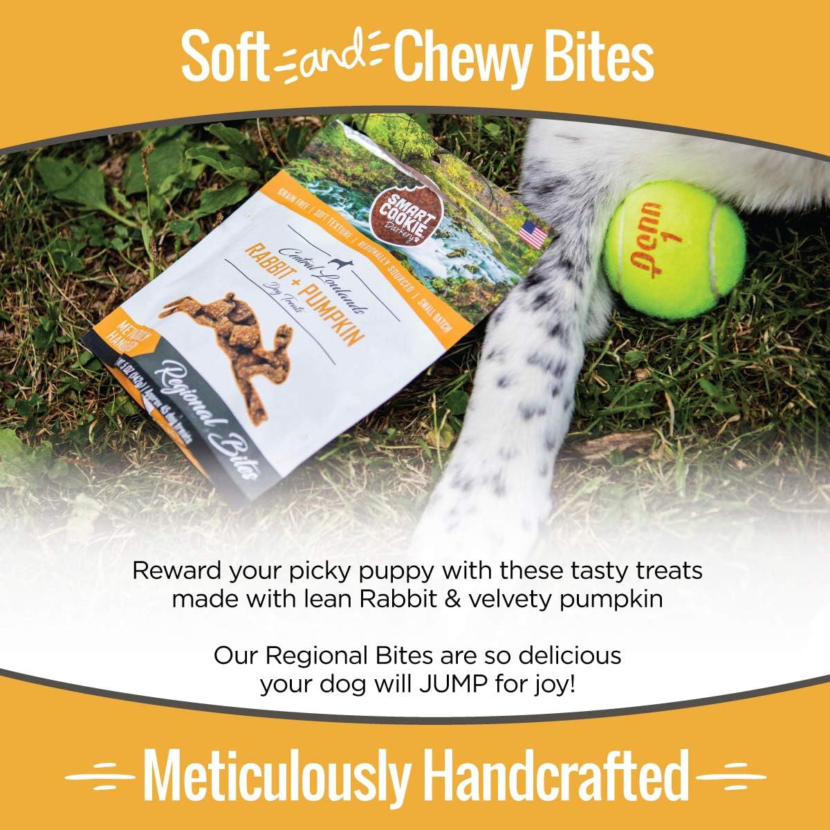 Smart Cookie All Natural Dog Treats - Rabbit & Pumpkin - Training Treats for Dogs & Puppies with