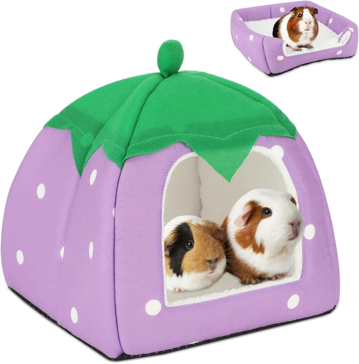 BWOGUE Guinea Pig House Bed Cozy Hamster Cave Large Hideout for Dwarf Rabbits Hedgehog Bearded