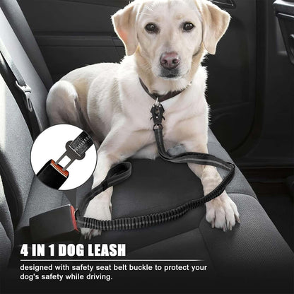 4-6FT Heavy Duty Dog Leashes for Large Dogs, Shock Absorbing Bungee Tactical Leash with 2 Padded