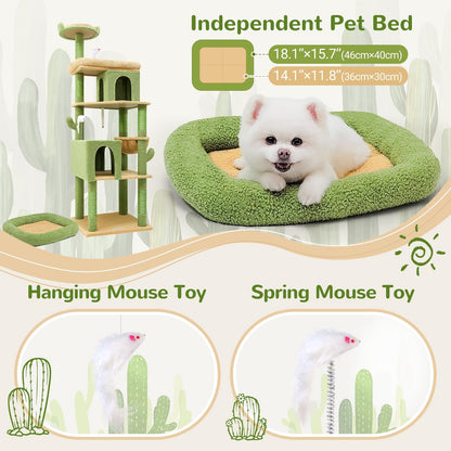 Globlazer Heavy Duty Cactus Cat Tree for Large Cats, Sturdy 72in Maine Coon Cat Tree for Large Cats