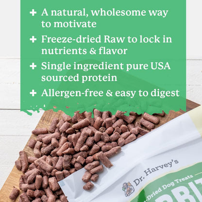 Dr. Harvey's Rabbit Bites Freeze-Dried Raw Dog Treats, Single Ingredient, All-Natural Rabbit Meat