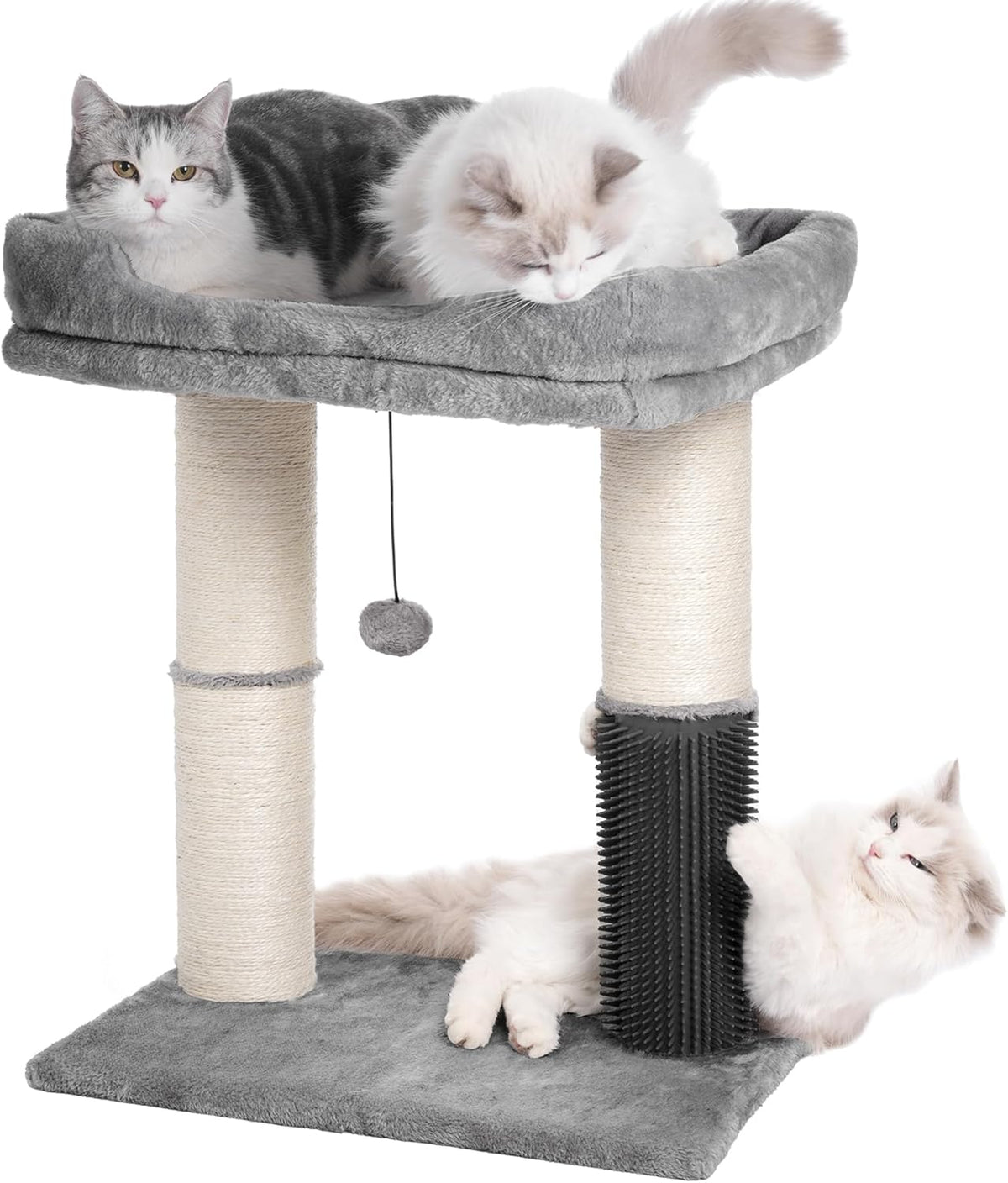Cat Tree Tower for Large Cats Cat Scratching Post with 20x15.7”Wide Top Bed, Self Groomer, Thick