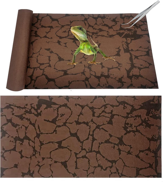 Tfwadmx Reptile Carpet Sand Mat for Bearded Dragon Terrarium Substrate Liner Brown Reversible