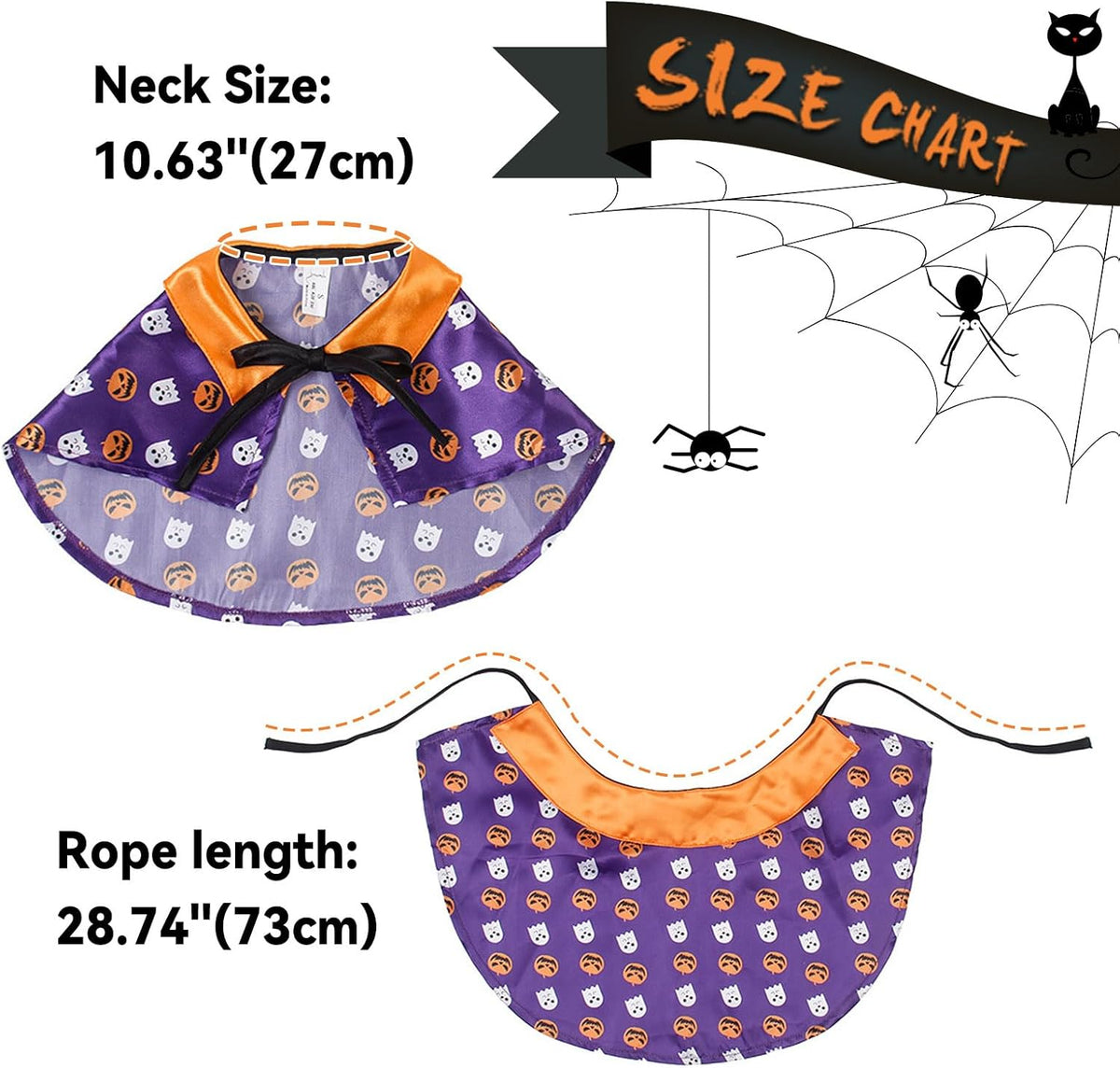 Enjoying Cat Halloween Costume, Pet Vampire Costume for Small Dogs Cats Rabbits, Kitty Pumpkin