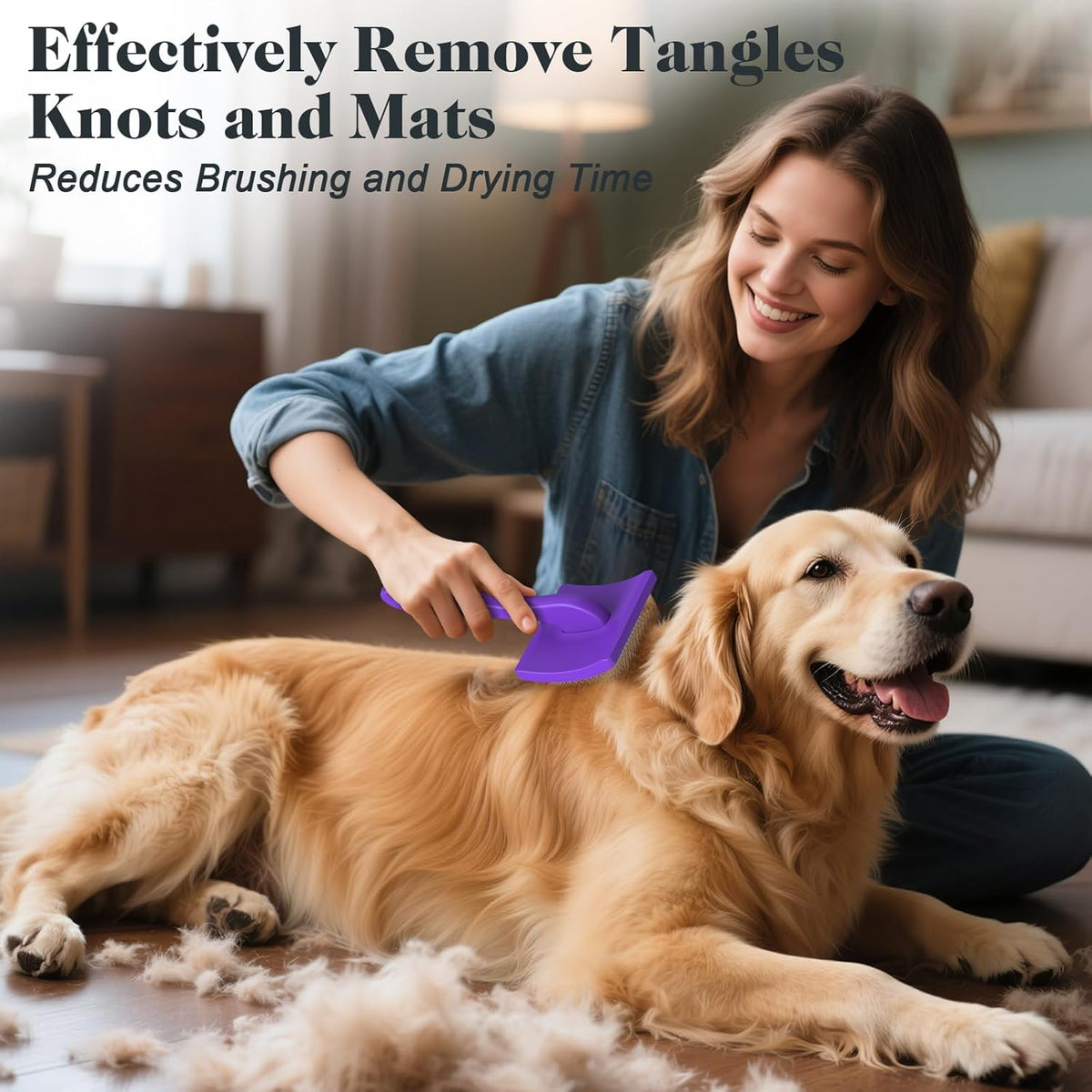 2PCS Slicker Brush for Dogs & Pet Comb,Professional Dog Grooming Brush