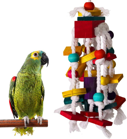 Rypet Bird Chewing Toy - Parrot Cage Bite Toys Wooden Block Bird Parrot Toys for Small and Medium