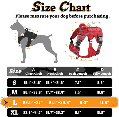 rabbitgoo Dog Harness for Large Dogs No Pull, Tactical Service Pet Vest with Molle and Control