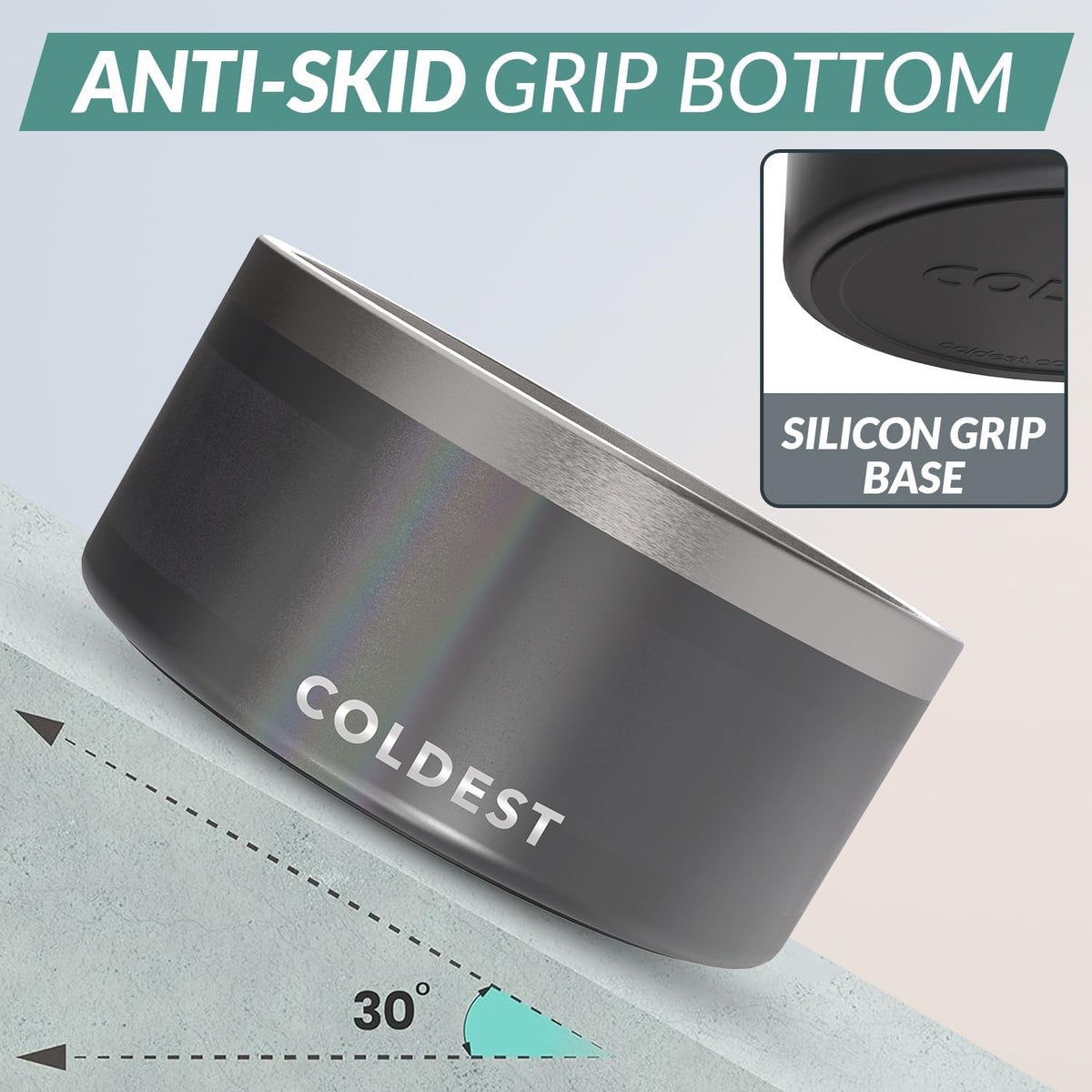 Coldest Dog Bowl - Anti Rust Metal, Non Slip, 3 Layers Insulated Stainless Steel Dog Bowls - Spill