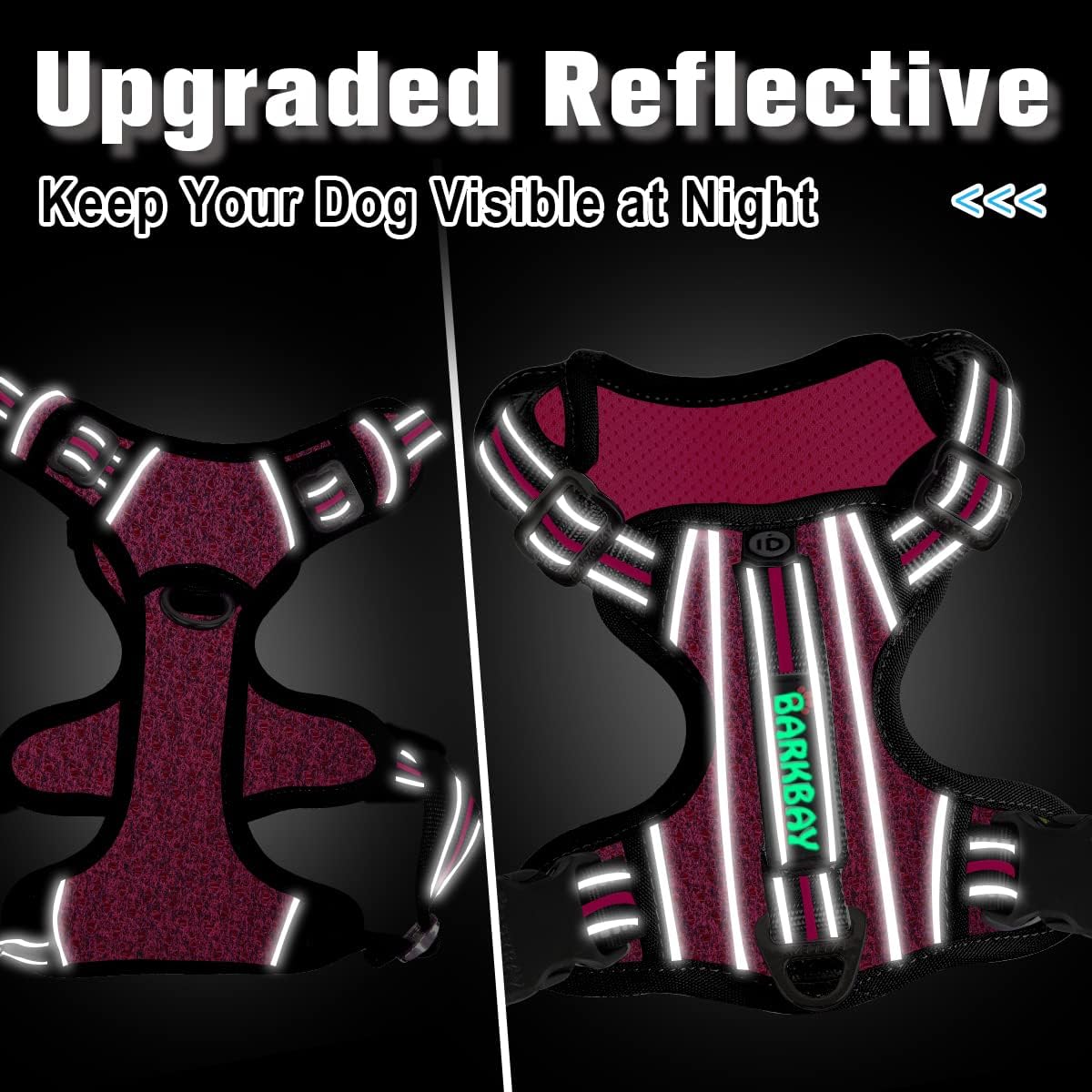 BARKBAY Dog Harness No Pull with ID Tag Pocket - Heavy Duty, Reflective, Easy Control for Large