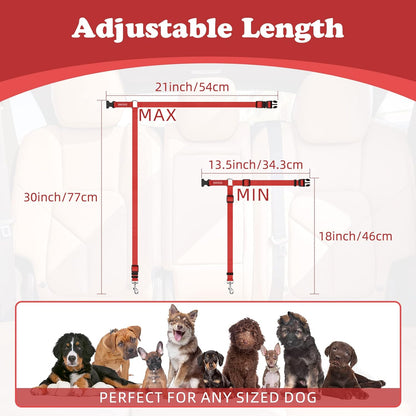 BWOGUE Pet Dog Cat Seat Belts, Car Headrest Restraint Adjustable Safety Leads Vehicle Seatbelt