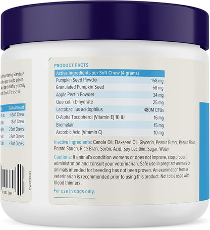 Vetnique Glandex Anal Gland Soft Chew Treats with Pumpkin for Dogs Digestive Enzymes, Probiotics