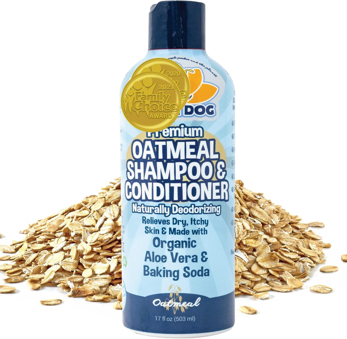 Bodhi Dog Grooming Bundle - Oatmeal Shampoo & Conditioner with Bath Brush - Pet Shower Supplies for