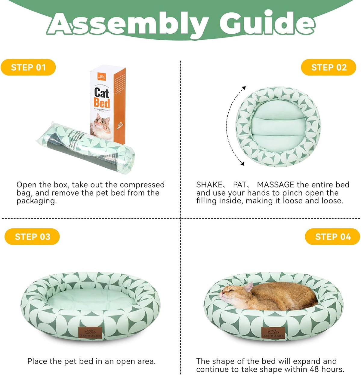 Cat Bed, 20In Dog Beds for Small Dogs, Calming Cat & Dog Beds for Indoor Pets, Pet Beds Comfortable