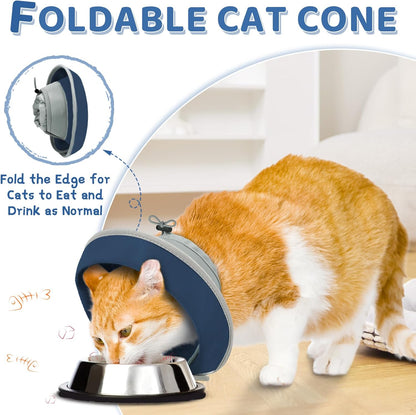 Cat Cone Collar Soft to Stop Licking, Adjustable, Foldable Lightweight Kitten Cones After Surgery