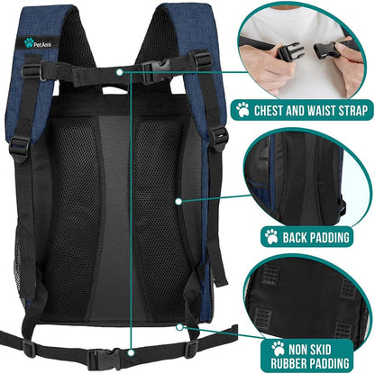 PetAmi Dog Backpack Carrier for Small Large Cat, Pet, Puppy, Ventilated Pet Hiking Backpack Travel