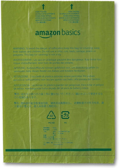 Amazon Basics Dog Poop Bags with Dispenser, 270 Count, Enhanced for Guaranteed Leakproof, Cucumber