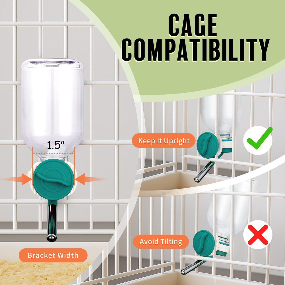 Choco Nose Patented No-Drip Water Bottle/Feeder for Guinea Pigs/Hamsters/Bunnies/Ferrets/Other